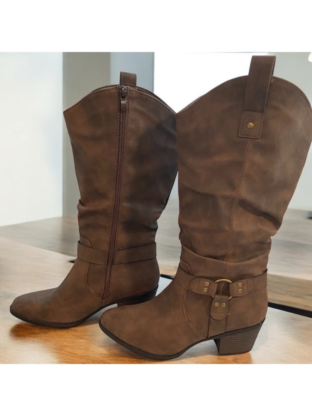 Camden Layne Brown Heeled Boots - Picture 5 of 5